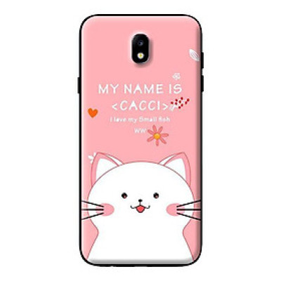 Ốp in cho Samsung Galaxy J7 Pro Mèo Trắng Thích Ăn - Hàng chính hãng