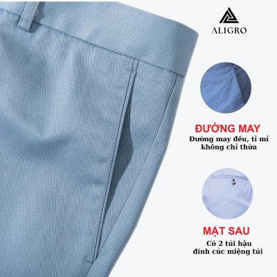 Quần kaki nam ALIGRO chất liệu kaki mềm mịn cao cấp dáng slimfit xanh da trời ALGK033