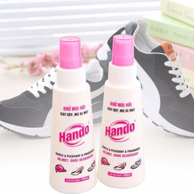 Bộ 2 chai xịt khử mùi giày dép, mũ bảo hiểm 120ml Hando