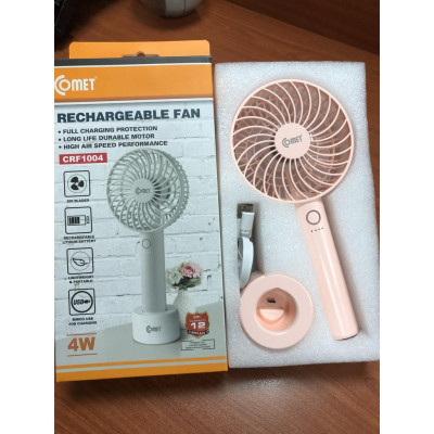 Hàng chính hãng - Quạt Sạc Cầm Tay Cao Cấp Comet CRF1004 4W có đế rời, 6 cánh quạt