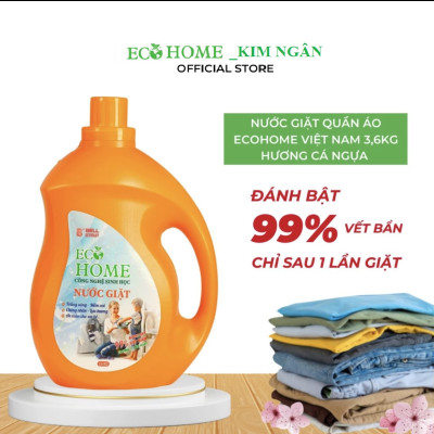 Nước Giặt ECOHOME - Nước Giặt Quần Áo Kim Ngân Store Hương Cá Ngựa, Giúp Loại Bỏ Vết Bẩn Trên Quần Áo