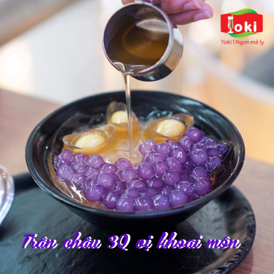 Combo Trân châu 3Q hương khoai môn Yoki và Trân châu 3Q hương vải Yoki