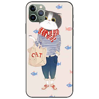 Ốp lưng in cho Iphone 11 Pro Max Mẫu Người Mèo