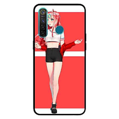 Ốp Lưng in cho Realme 5 Pro / Realme Q Mẫu Cô Gái Nền Hồng Anime - Hàng Chính Hãng