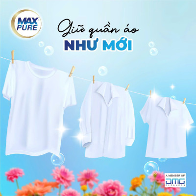 Túi 30 Viên Giặt Tiện Lợi MaxPure 4in1 - Công Nghệ Carezyme Hương Huyền Thoại