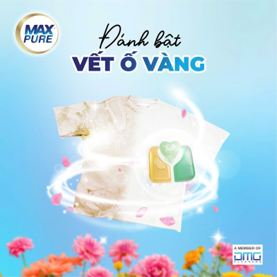 Túi 30 Viên Giặt Tiện Lợi MaxPure 4in1 - Công Nghệ Carezyme Hương Huyền Thoại