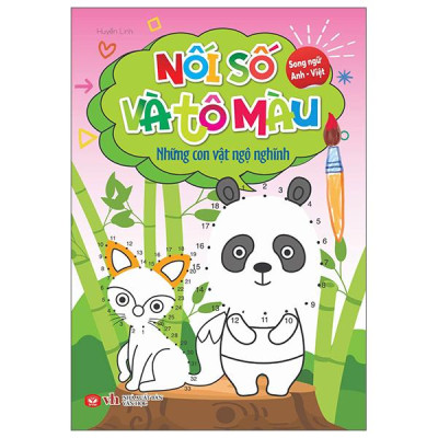 Sách - Nối Số Và Tô Màu - Những Con Vật Ngộ Nghĩnh - Song Ngữ Anh-Việt