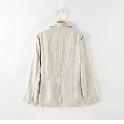 Áo khoác blazer nam hàng nút, chất linen đứng form, áo vest nam trưởng thành