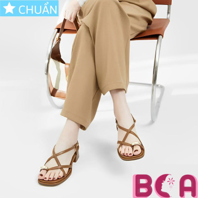 Giày sandal nữ đế thấp 3p RO569 ROSATA tại BCASHOP kết hợp kiểu xỏ ngón có điểm nhấn tại ngón cái độc đáo và thời trang