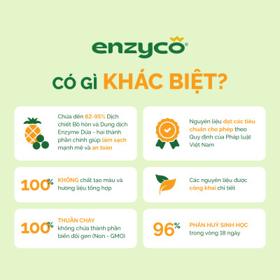 Nước Lau sàn sinh học ENZYCO 2L - Chiết xuất Bồ hòn và Enzyme Dứa