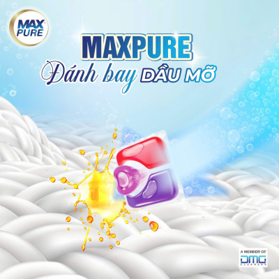 Túi 30 Viên Giặt Tiện Lợi MaxPure 4in1 - Công Nghệ Carezyme Hương Huyền Thoại