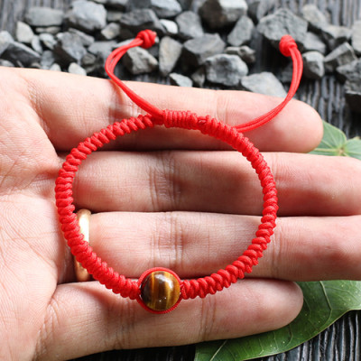 Vòng Tay Kết Dây Hạt Đá Mắt Hổ Vàng nâu Ngọc Quý Gemstones GA14