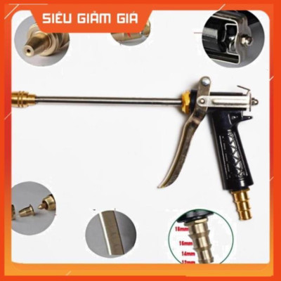 Bộ dây vòi xịt nước rửa xe, tưới cây . tăng áp 3 lần, loại 3m, 5m 206318Gđầu đồng, cút, nối đen, d.vàng