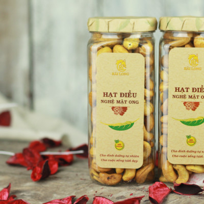 Combo Hạt Điều Rang Muối Tách Vỏ Lụa Hải Long (250g) + Hạt Điều Nghệ Mật Ong Hải Long (250g)